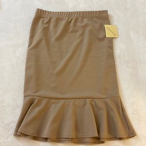 Tan High Waist Skirt